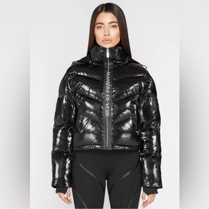 Maniere De Voir High Shine Puffer Jacket Sz 8 US